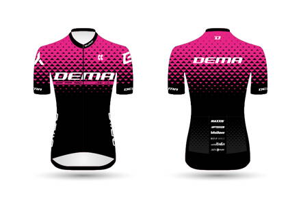 Cyklistický dres dámsky DEMA black/magenta S