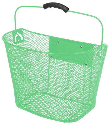 Košík na riadidlá, drôtený,Clip-On, zelený