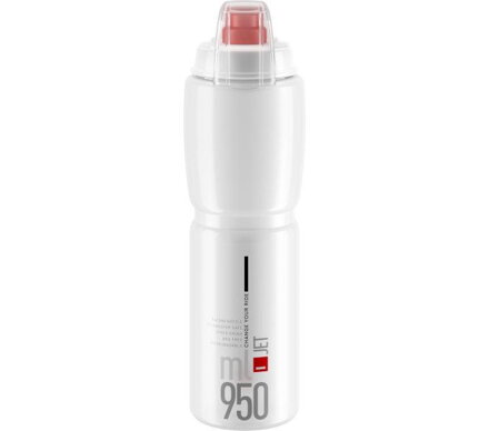 Fľaša JET PLUS 950 transparentná, červené logo