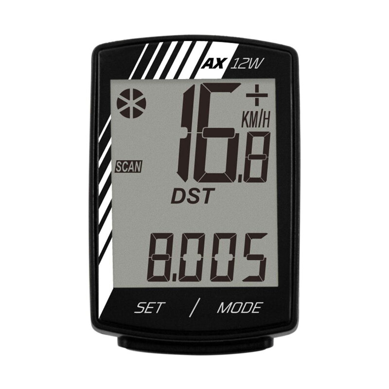 Cyklopočítač AX-12W 12f čierny NL