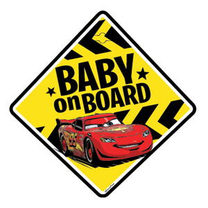 Disney Cars značka dieťa v aute