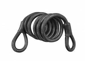 FORCE lanko k zámku kolesa, 150cm / 12mm, čierne