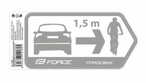 FORCE nálepka SAFETY na auto 184 x 84 mm, strieborná