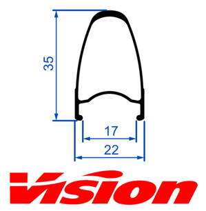 VISION ráfik Team 35 predný, 16 dier