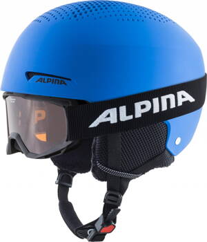 ALPINA Detská lyžiarska prilba ZUPO SET & PINEY blue matt