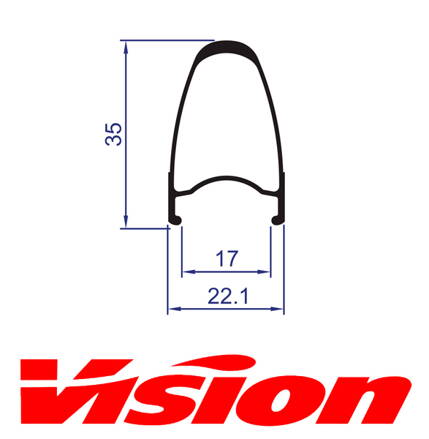 Ráfik VISION TriMax Carbon 35 predný, 16 dier