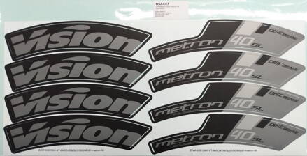 FSA Nalepky Vision Metron 40 Gray/Black Disc, Clincher