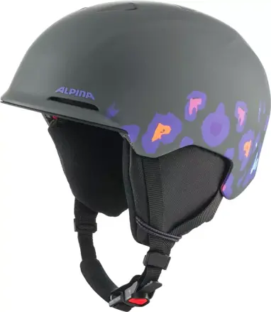 ALPINA Detská lyžiarska prilba BRIX JR midnight-grey leo mat
