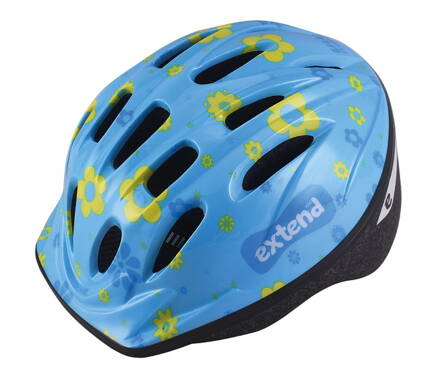 Extend prilba LILLY kvetinková modrá S/M (51-54cm)