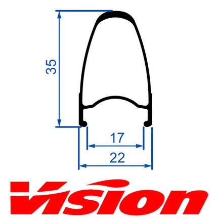 VISION ráfik Team 35 predný, 16 dier