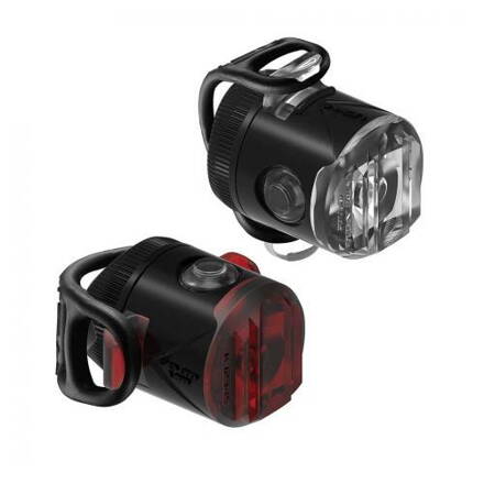 LEZYNE Set svetiel LED FEMTO USB DRIVE čierne - predné + zadné