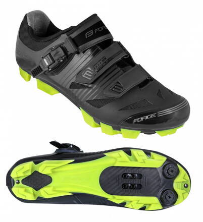 FORCE tretry MTB TURBO, čierne veľ .: 44