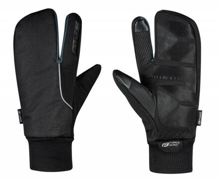 FORCE rukavice zimné HOT RAK PRO 3+1, čierne