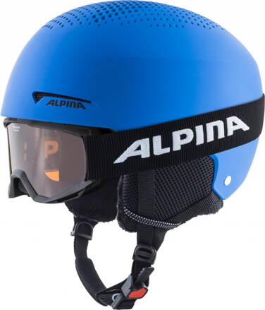 ALPINA Detská lyžiarska prilba ZUPO SET & PINEY blue matt