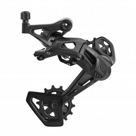 microSHIFT prehadzovačka SWORD BLACK 2x9sp. dlhé ramienko