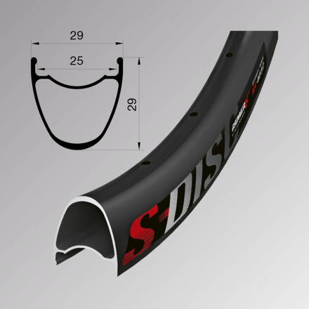Remerx ráfik S-DISC 622x25 BA anodiz. čierny 32 dier