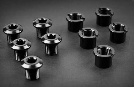 absoluteBLACK 5 x Long Bolts+ nuts black
