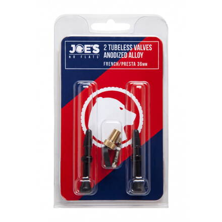 JOE´S NO-FLATS sada bezdušových anodizovaných ventilkov PRESTA , čierne