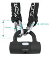 FORCE zámok reťazový 100cm / 10mm, čierny