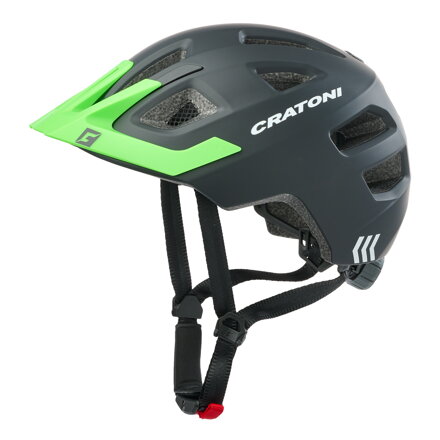 Detská prilba CRATONI Maxster Pro Black/neonGreen Matt - S/M (51-56cm)