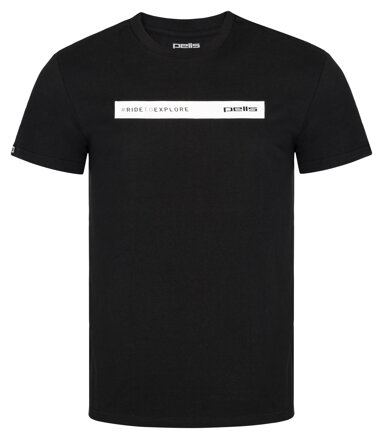 Triko PELLS Road s obdélníkem Black - M