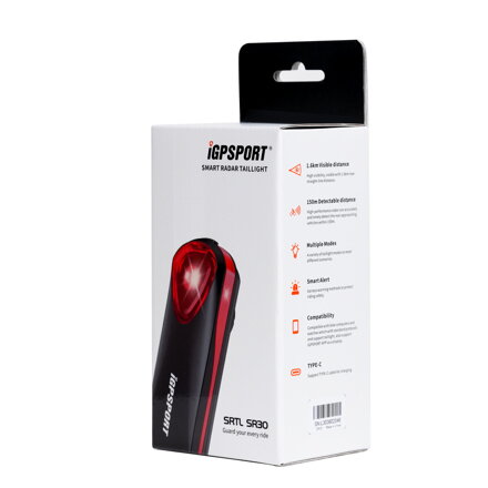 Radar s integrovaným zadným svetlom iGPSport SR30