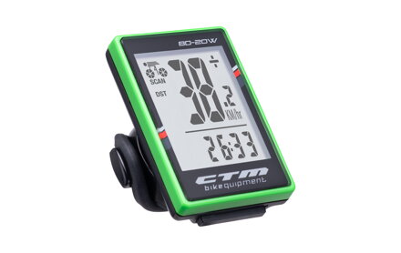 Cyklopočítač CTM, BD-20W, zelený Cyklopočítač CTM, BD-20W, zelený