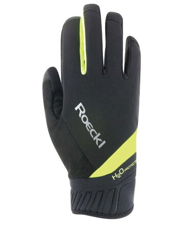 ROECKL Rukavice cyklistické zimné Ranten čierna/fluo žltá ROECKL Rukavice cyklistické zimné Ranten čierna/fluo žltá