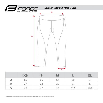 FORCE kraťasy LADY BIKE 3/4 do pásu s vložkou, čierne FORCE kraťasy LADY BIKE 3/4 do pásu s vložkou, čierne