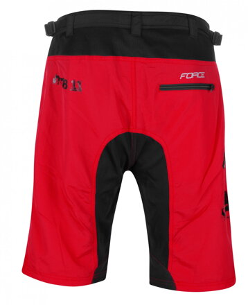 FORCE kraťasy MTB-11 s odnímateľnou vložkou, červené FORCE kraťasy MTB-11 s odnímateľnou vložkou, červené