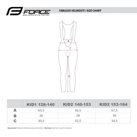 FORCE nohavice REFLEX LINE KID s vložkou, čierne FORCE nohavice REFLEX LINE KID s vložkou, čierne