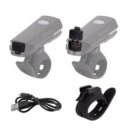 FORCE svetlo predné FLUX 200LM USB, čierne FORCE svetlo predné FLUX 200LM USB, čierne