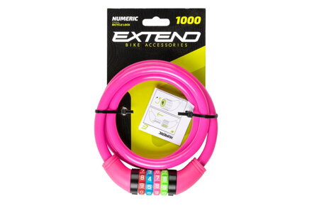 Extend zámok na bicykel NUMERIC 4, 12*1000mm, multicolor digits Extend zámok na bicykel NUMERIC 4, 12*1000mm, multicolor digits
