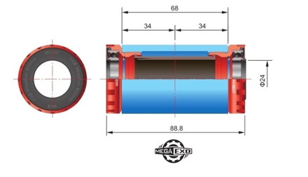 FSA stredové zloženie-kľúk M/EXO 24mm na BSA68mm BB-6000 FSA stredové zloženie-kľúk M/EXO 24mm na BSA68mm BB-6000