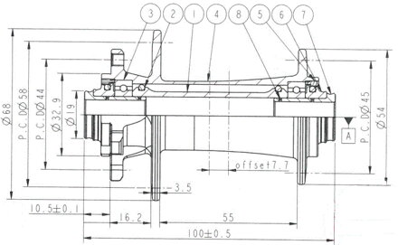Novatec D791SB-12 predný náboj, 6 dier, 28 dier, 12x100 mm, OEM