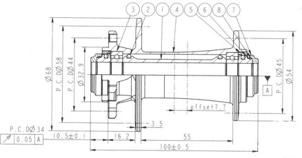 Novatec D791SB-15 predný náboj, 6-dier, 32 dier, 15x100 mm, OEM