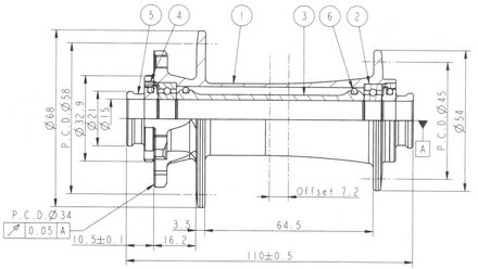 Novatec D791SB-B15 predný náboj, 6 dier, 32 dier, 15x110 mm, OEM