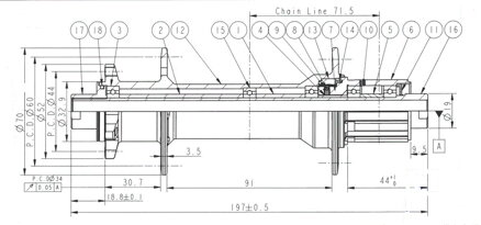 Novatec D202SB-X12-S4S MULTI zadný náboj, 6-dier, 32 dier, 12x197 mm, Shimano HG, OEM