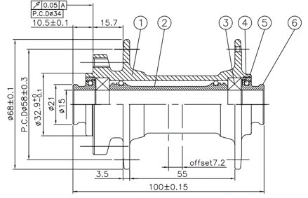 Novatec D041SB-15, predný náboj, 32 dier, 15x100, OEM Novatec D041SB-15, predný náboj, 32 dier, 15x100, OEM