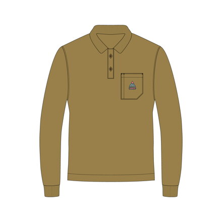 LEATT Polo tričko Team dlhý rukáv  , Brass Brown