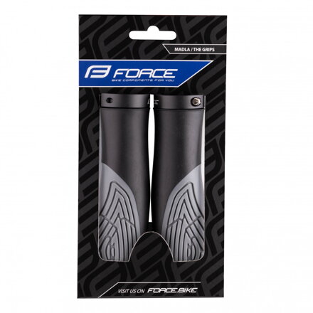 FORCE gripy ERBOW, istené, čierno-šedé, balené FORCE gripy ERBOW, istené, čierno-šedé, balené