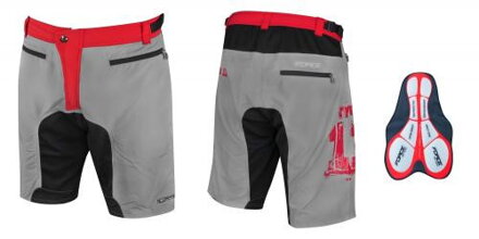 FORCE Nohavice MTB-11 s odnímateľnou vložkou, šedé