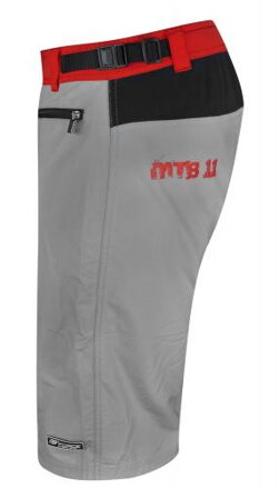 FORCE Nohavice MTB-11 s odnímateľnou vložkou, šedé