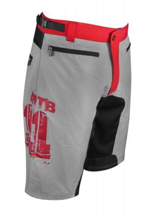 FORCE Nohavice MTB-11 s odnímateľnou vložkou, šedé