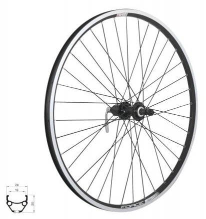 FORCE koleso zadné CLASSIC 26" " V" FHTX800 559x19, 36 dierové