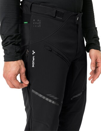 Vaude cyklistické nohavice Virt Softshell II, pánske, black/black