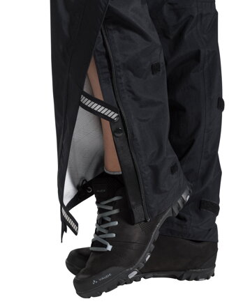 Vaude cyklistické nepremokavé nohavice Yaras Ryain Zip III, dámske, black