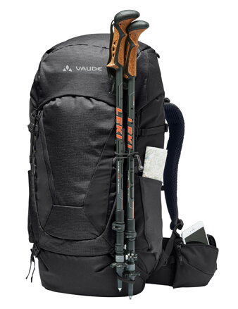 Vaude turistický batoh Asymmetric 42+8, unisex, black