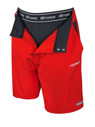 FORCE kraťasy BLADE MTB s odnímateľnou vložkou, červené