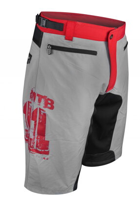 FORCE Nohavice MTB-11 s odnímateľnou vložkou, šedé